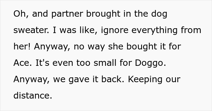 Text excerpt about an elderly lady allegedly planning to steal a neighbor’s doggo, with the owner in shock.