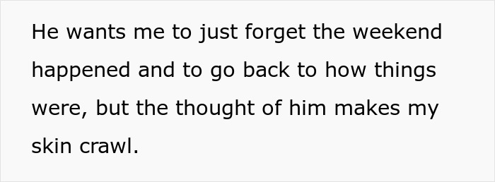 Text on white background stating a woman’s reaction to a boyfriend’s open marriage proposal causing her to walk away. Text on white background stating a woman’s reaction to a boyfriend’s open marriage proposal causing her to walk away.