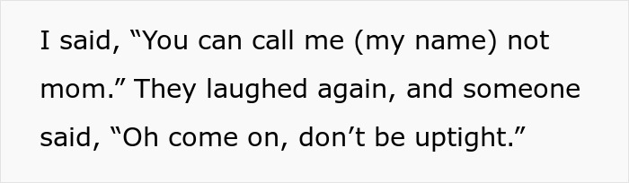 Text of woman accused of making things awkward at work by stopping baking for colleagues over a nickname dispute. Text of woman accused of making things awkward at work by stopping baking for colleagues over a nickname dispute.