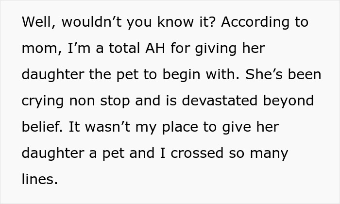 Text excerpt addressing backlash from parent after teacher gives kids hermit crabs as pets, focusing on responsibility and emotions. Text excerpt addressing backlash from parent after teacher gives kids hermit crabs as pets, focusing on responsibility and emotions.