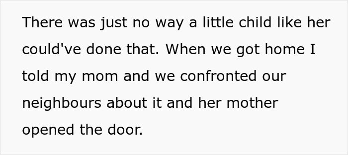 Text excerpt discussing neighbors confronting a mother after a 5-year-old child was abandoned in another city as a lesson. Text excerpt discussing neighbors confronting a mother after a 5-year-old child was abandoned in another city as a lesson.