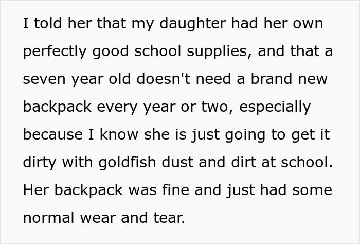 Text excerpt discussing a single mom's perspective on school supplies and spending priorities after plastic surgery. Text excerpt discussing a single mom's perspective on school supplies and spending priorities after plastic surgery.