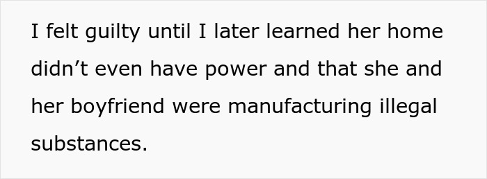 Text excerpt discussing a man feeling guilty before discovering illegal activities related to an illegal adoption plan.