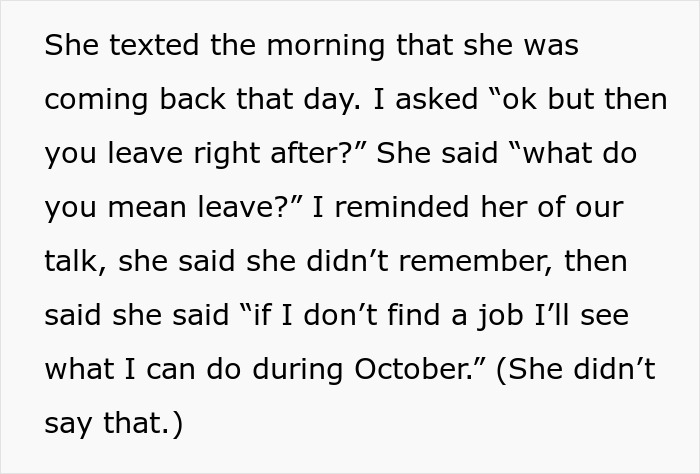 Text message conversation about a homeless friend moving in and mooching off a couple, causing tension over months. Text message conversation about a homeless friend moving in and mooching off a couple, causing tension over months.