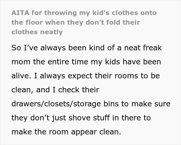 Text excerpt about a clean f***k mom checking her daughter’s clothes drawers and storage for neatness. Text excerpt about a clean f***k mom checking her daughter’s clothes drawers and storage for neatness.