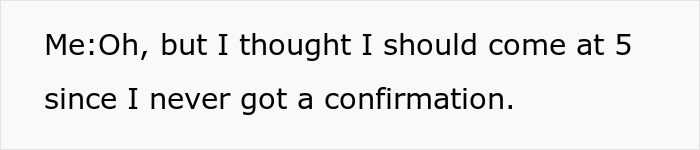 Text message conversation bubble showing a babysitter explaining a missed confirmation before a business trip.