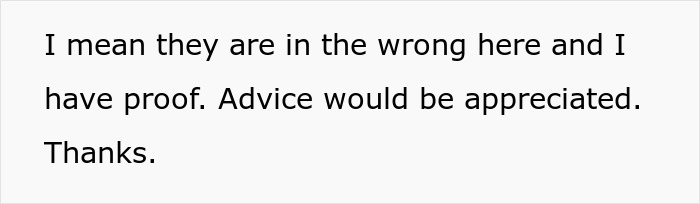 Text stating an employee seeking advice about exposing management and HR to coworkers with proof of wrongdoing.