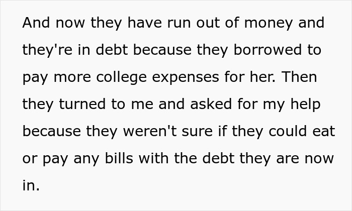 Parents spoil daughter so much they go broke, then ask neglected son for financial help with debt and bills. Parents spoil daughter so much they go broke, then ask neglected son for financial help with debt and bills.