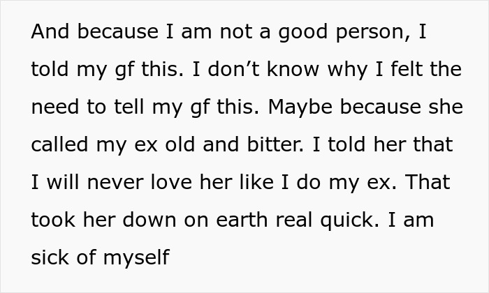 Text expressing regret and self-awareness after leaving wife for a younger woman and facing harsh reality. Text expressing regret and self-awareness after leaving wife for a younger woman and facing harsh reality.