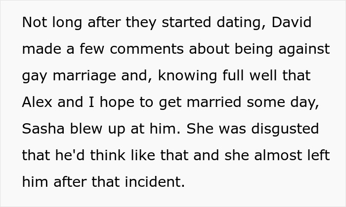 Text excerpt discussing a man's fragile masculinity causing tension in his relationship over controversial views. Text excerpt discussing a man's fragile masculinity causing tension in his relationship over controversial views.