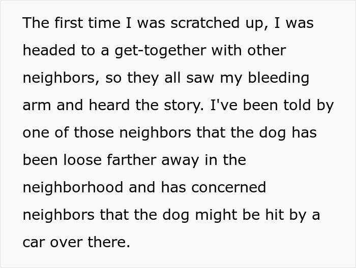 Neighbor describes dog scratches and concerns over HOA board member refusing to follow pet ownership rules in neighborhood. Neighbor describes dog scratches and concerns over HOA board member refusing to follow pet ownership rules in neighborhood.