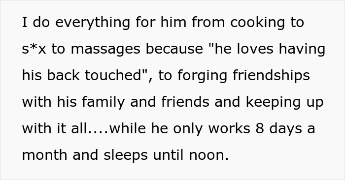 Text about girlfriend doing many favors for millionaire boyfriend who works little and sleeps late, amid financial favor tension. Text about girlfriend doing many favors for millionaire boyfriend who works little and sleeps late, amid financial favor tension.