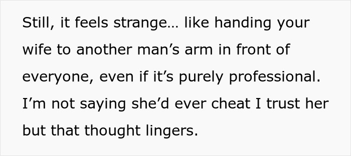 Woman goes to gala with client as her date, leaving her husband confused and questioning their relationship. Woman goes to gala with client as her date, leaving her husband confused and questioning their relationship.