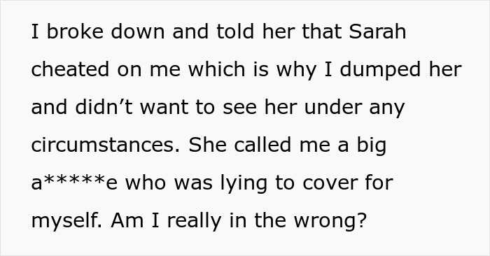 Guy running out the window after his mom’s attempt to reconcile him and his ex-fiancé causes tension.