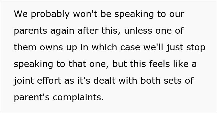 Text excerpt about couple dealing with wedding sabotage by parents and their strained family relationships before ceremony.