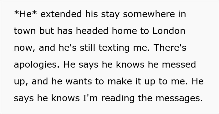 Text excerpt about a guy apologizing and trying to make up after a relationship mistake involving open marriage. Text excerpt about a guy apologizing and trying to make up after a relationship mistake involving open marriage.