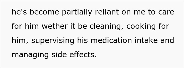 Text about wife cleaning bed and managing husband’s care, including medication and side effects supervision. Text about wife cleaning bed and managing husband’s care, including medication and side effects supervision.