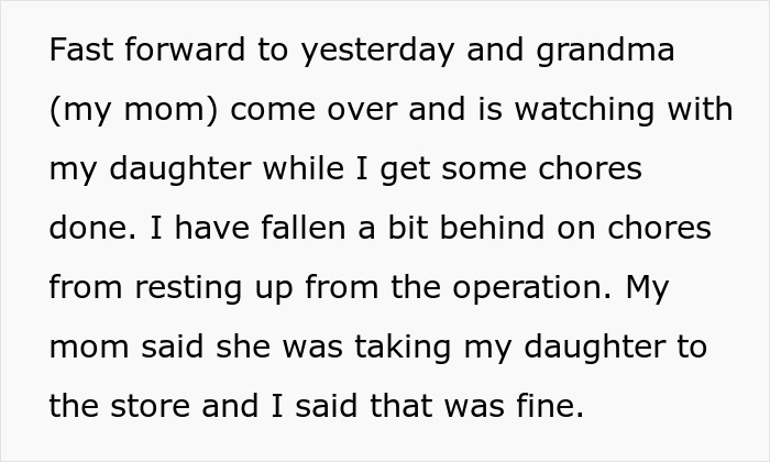 Text excerpt from a single mom sharing her experience of recovery after plastic surgery and family support challenges. Text excerpt from a single mom sharing her experience of recovery after plastic surgery and family support challenges.