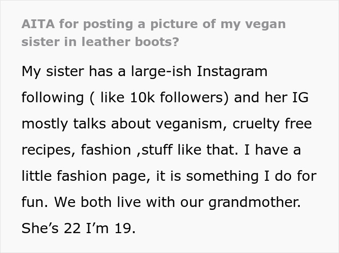 Woman plans to sell grandma’s leather shoes, posts pic of vegan sister wearing them after she takes them Woman plans to sell grandma’s leather shoes, posts pic of vegan sister wearing them after she takes them
