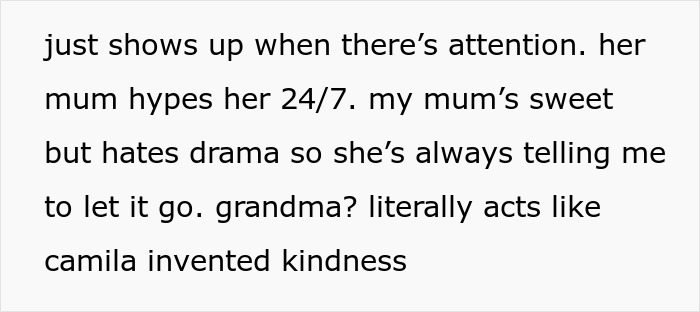Text excerpt about a golden child cousin overshadowing a teen’s celebration, causing frustration and tension. Text excerpt about a golden child cousin overshadowing a teen’s celebration, causing frustration and tension.