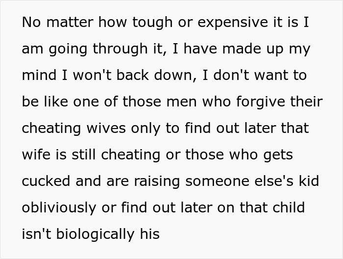 Text on a white background about not forgiving cheating wives and the consequences of infidelity in relationships.