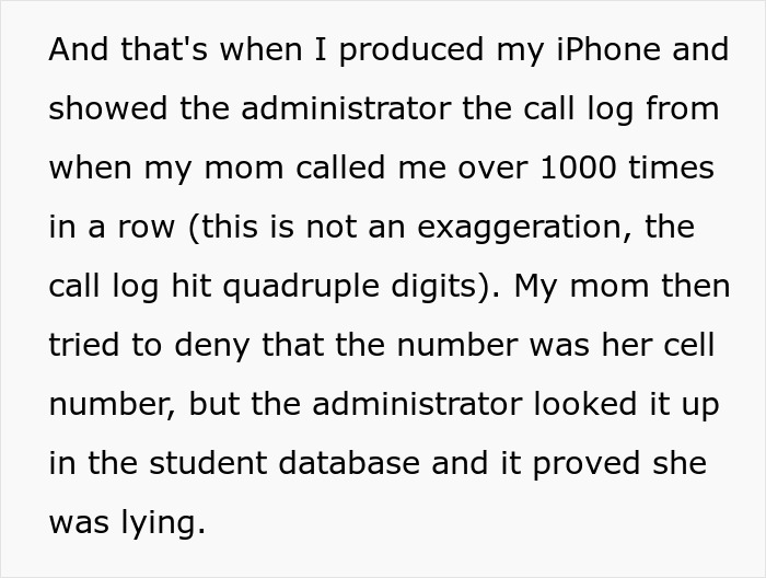 Text describing a daughter confronting parents who lied about food allergies, leading to no contact.