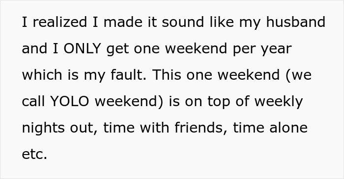 Text explaining a husband using boys trip as a disguise for his affair and refusing to come home during family emergency. Text explaining a husband using boys trip as a disguise for his affair and refusing to come home during family emergency.