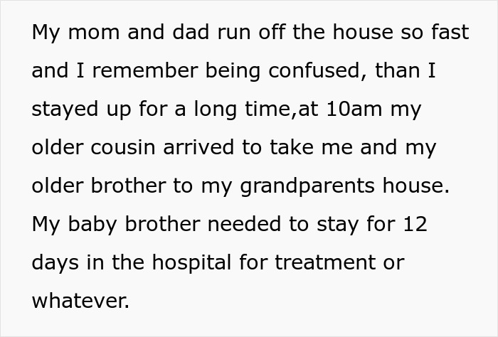 Text excerpt describing a sibling of autistic and epileptic brothers facing neglect while parents demand part of her salary.