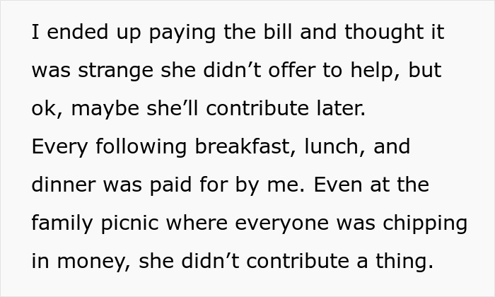 Text excerpt showing a husband frustrated with hosting wife's distant relatives without receiving any thanks or contributions. Text excerpt showing a husband frustrated with hosting wife's distant relatives without receiving any thanks or contributions.