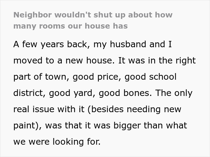Couple owning big home with no kids faces nosy neighbor shaming, their heartfelt reply silences her criticism.