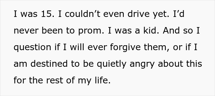 Text excerpt about a teen feeling abandoned and angry after being sent to boarding school by parents at age 15. Text excerpt about a teen feeling abandoned and angry after being sent to boarding school by parents at age 15.