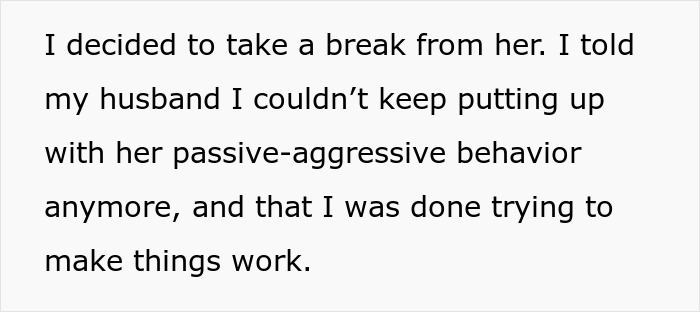 Text excerpt about daughter-in-law deciding to cut off rude mother-in-law after years of bad behavior and family tension. Text excerpt about daughter-in-law deciding to cut off rude mother-in-law after years of bad behavior and family tension.