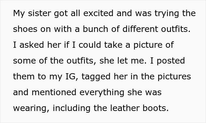 Sister tries on grandma’s leather shoes for photos, sparking plans to sell them despite vegan concerns. Sister tries on grandma’s leather shoes for photos, sparking plans to sell them despite vegan concerns.