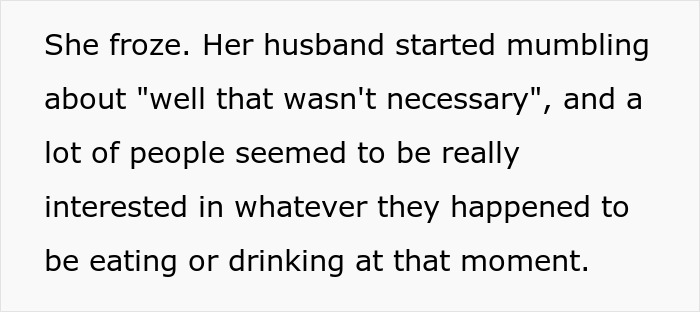 Text excerpt discussing a couple's response to a nosy neighbor shaming them for owning a big home with no kids.