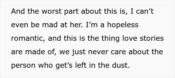 Text excerpt about a man learning his fiancée is in love with her friend, reflecting on love and heartbreak. Text excerpt about a man learning his fiancée is in love with her friend, reflecting on love and heartbreak.