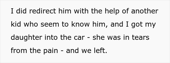 Text excerpt showing a mom describing redirecting an autistic student while tending to her injured child, standing her ground. Text excerpt showing a mom describing redirecting an autistic student while tending to her injured child, standing her ground.