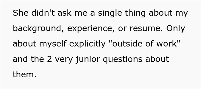 Text excerpt showing a candid reflection on interview questions, relevant to AI-scored job interview real-time analysis. Text excerpt showing a candid reflection on interview questions, relevant to AI-scored job interview real-time analysis.