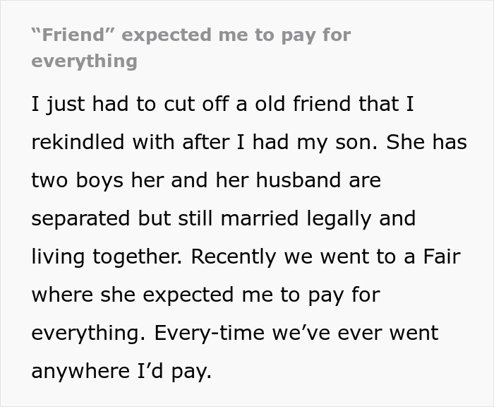 Alt text: Woman believes friend who forgot wallet, realizes she got duped and didn’t receive any thank you.