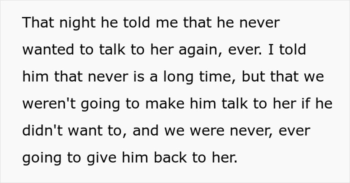 Text about a family conflict involving kids refusing to see their ex-con mom and a sister facing backlash from family. Text about a family conflict involving kids refusing to see their ex-con mom and a sister facing backlash from family.