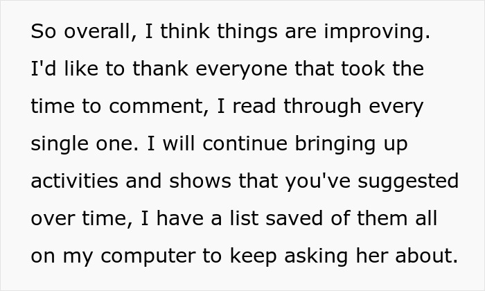 Text excerpt showing a mom admitting she likes one daughter more than the other and struggles to hide it.