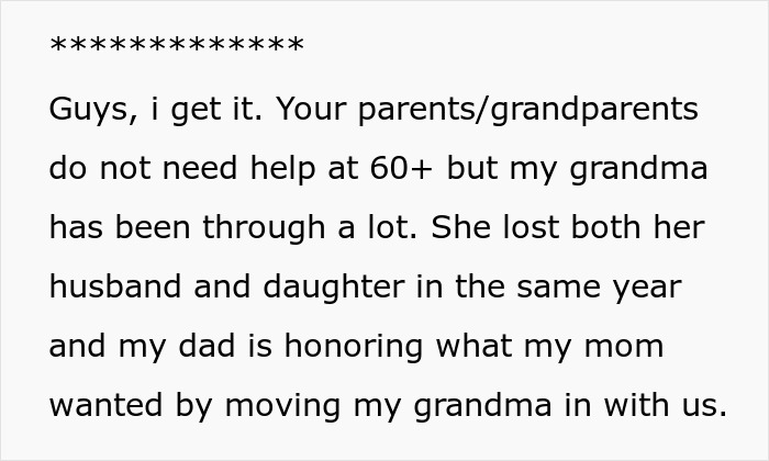 Text message discussing family care issues with grandma and conflicts involving wife’s siblings refusing responsibility. Text message discussing family care issues with grandma and conflicts involving wife’s siblings refusing responsibility.