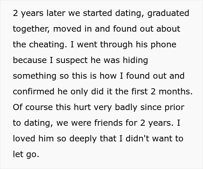 Text excerpt describing discovering cheating after dating and finding evidence through phone investigation, highlighting serial cheater keywords. Text excerpt describing discovering cheating after dating and finding evidence through phone investigation, highlighting serial cheater keywords.