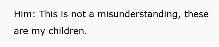 Text message conversation showing him clarifying a misunderstanding involving children, highlighting rude rich folks firing babysitter.