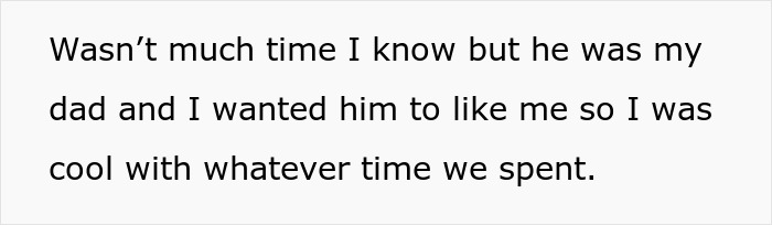 Text excerpt showing a teen reflecting on limited time with dad, highlighting feelings after a cake fail. Text excerpt showing a teen reflecting on limited time with dad, highlighting feelings after a cake fail.