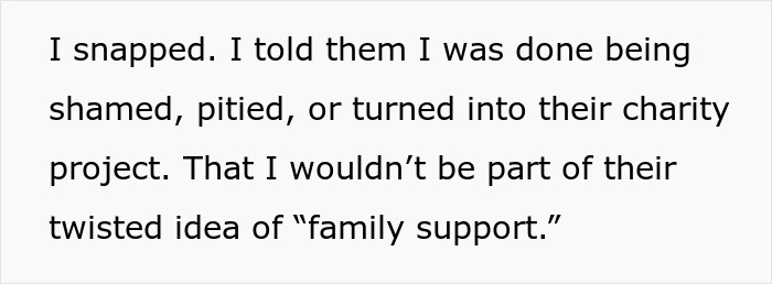 Text highlighting a woman snapping after family shaming and fake adoption plan causing drama and conflict within family support. Text highlighting a woman snapping after family shaming and fake adoption plan causing drama and conflict within family support.