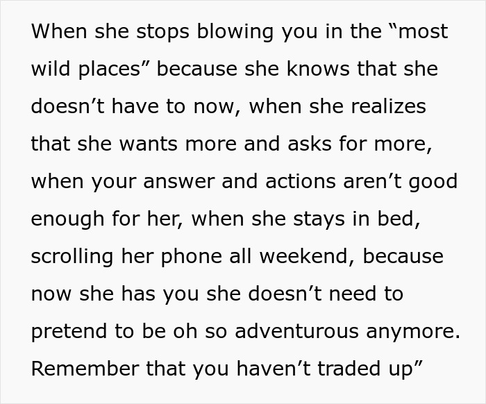 Text describing relationship issues and emotional disconnect after a man leaves wife for a younger woman. Text describing relationship issues and emotional disconnect after a man leaves wife for a younger woman.