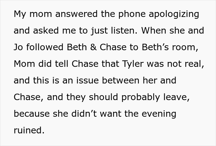 Text excerpt discussing a sister revealing a dead brother lie and family tension about the truth.