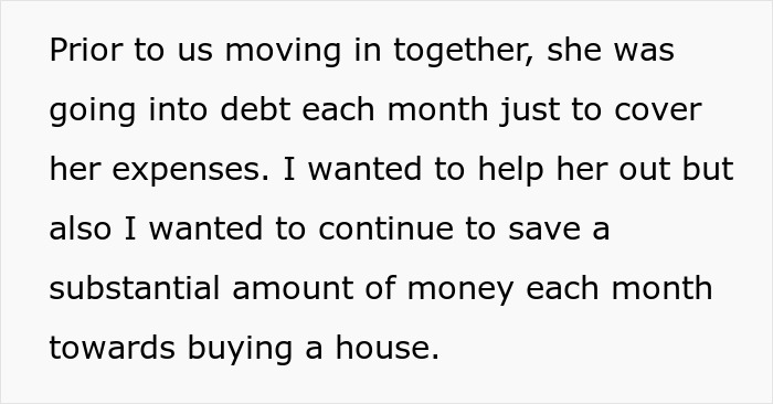Text discussing a woman demanding combined income and her boyfriend being accused of being selfish with money. Text discussing a woman demanding combined income and her boyfriend being accused of being selfish with money.