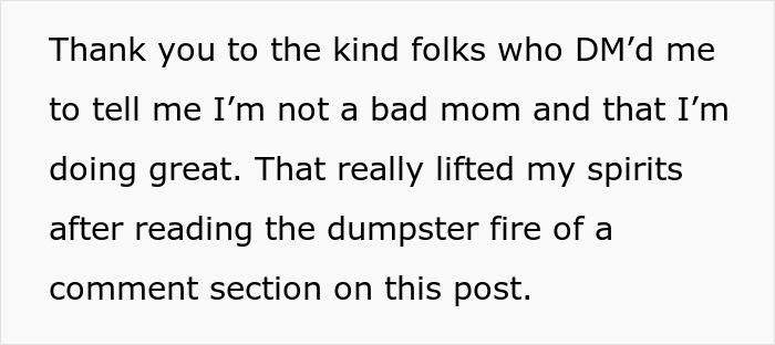 Alt text: Message from an exhausted mom thanking supporters after being shamed for not having a spotless house. Alt text: Message from an exhausted mom thanking supporters after being shamed for not having a spotless house.