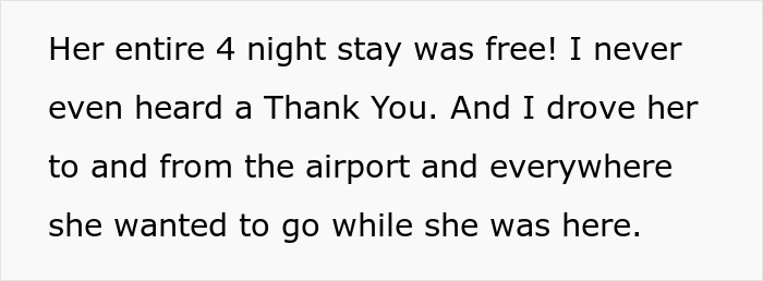 Husband fed up hosting wife’s distant relatives without thanks, refusing to do it again after free 4-night stay. Husband fed up hosting wife’s distant relatives without thanks, refusing to do it again after free 4-night stay.